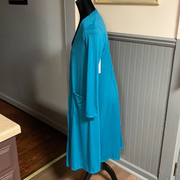 LuLaRoe Sarah Teal Open Front Cardigan - Picture 2 of 8